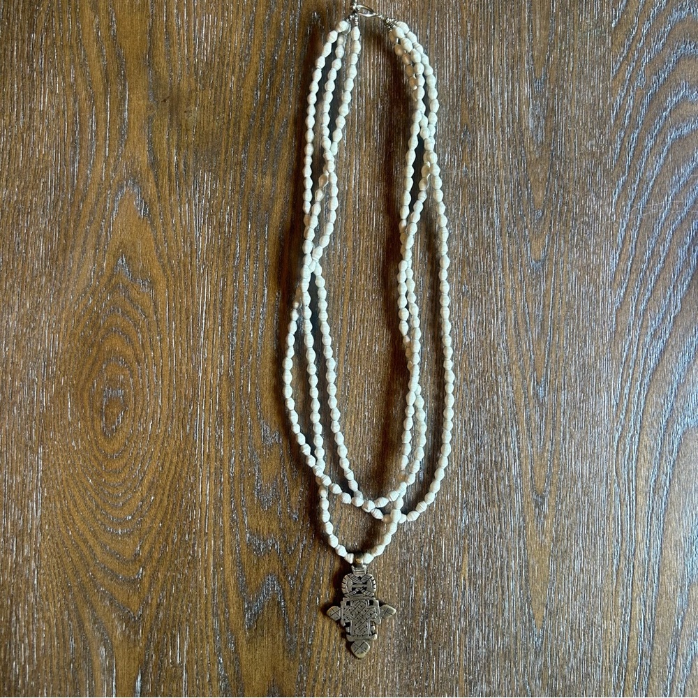 Boho Cream Beaded Necklace